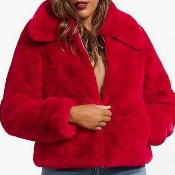 NWT $169 size XS/S faux fur black New York & Co jacket - Picture 6 of 12